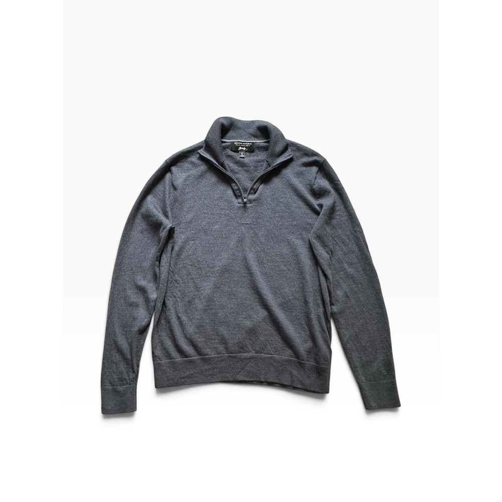 Banana Republic Italian Merino Wool Quarter Zip Sweater Men L Lake Cabin Weekend